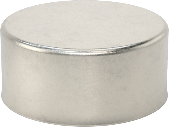 Metal Yuvarlak Kapak, 2-3/8" Dış Çap, 18-8 Paslanmaz Çelik