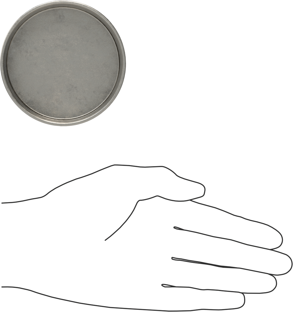 Metal Yuvarlak Kapak, 2-7/8" dış çap için, 18-8 Paslanmaz Çelik