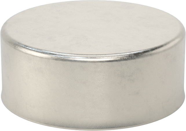 Metal Yuvarlak Kapak, 3-1/2" Dış Çap için, 18-8 Paslanmaz Çelik