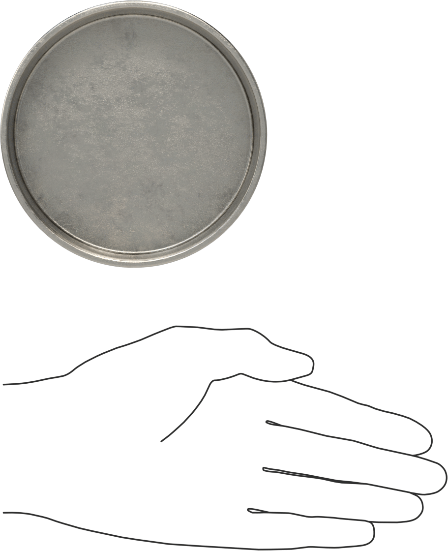 Metal Yuvarlak Kapak, 4" Dış Çap için, 18-8 Paslanmaz Çelik