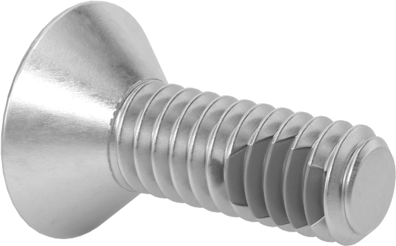 Diş Kilitlemeli Paslanmaz Çelik Altıgen Tahrikli Düz Başlı Vidalar, 8-32 Diş, 1/2" Uzunluk