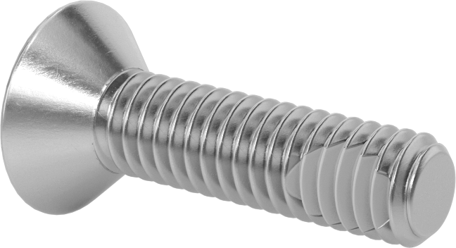 Diş Kilitlemeli Paslanmaz Çelik Altıgen Tahrikli Düz Başlı Vidalar, 5/16"-18 Diş, 1-1/4" Uzunluk