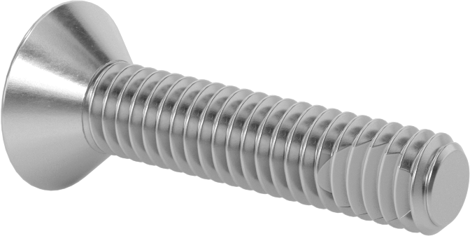 Diş Kilitlemeli Paslanmaz Çelik Altıgen Tahrikli Düz Başlı Vidalar, 5/16"-18 Diş, 1-1/2" Uzunluk