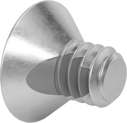 Diş Kilitlemeli Paslanmaz Çelik Altıgen Tahrikli Düz Başlı Vidalar, 1/4"-20 Diş, 3/8" Uzunluk