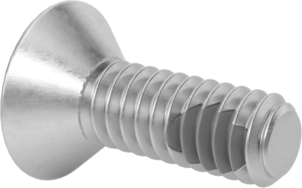 Diş Kilitlemeli Paslanmaz Çelik Altıgen Tahrikli Düz Başlı Vidalar, 1/4"-20 Diş, 3/4" Uzunluk