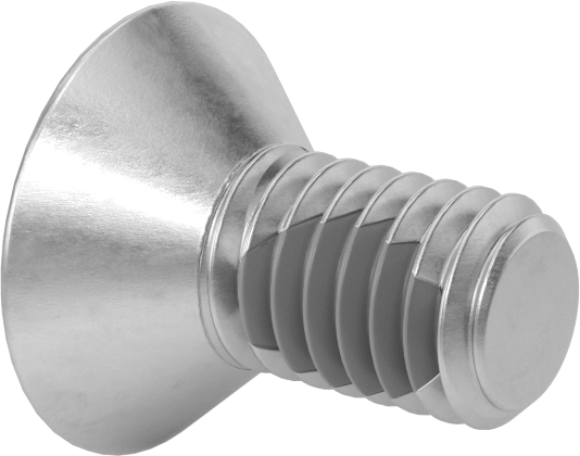 Diş Kilitlemeli Paslanmaz Çelik Altıgen Tahrikli Düz Başlı Vidalar, 3/8"-16 Diş, 3/4" Uzunluk