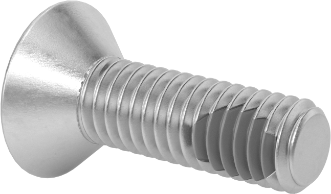 Diş Kilitlemeli Paslanmaz Çelik Altıgen Tahrikli Düz Başlı Vidalar, 3/8"-16 Diş, 1-1/4" Uzunluk