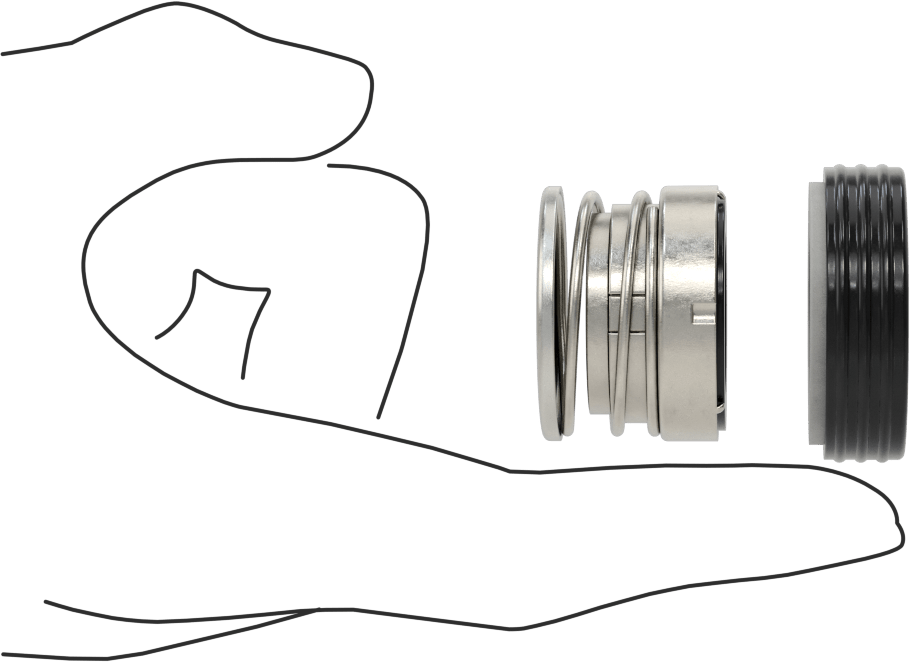 Uzatılmış Yaylı Mekanik Pompa Mili Contası, Viton® Conta, 20 mm Mil Çapı için