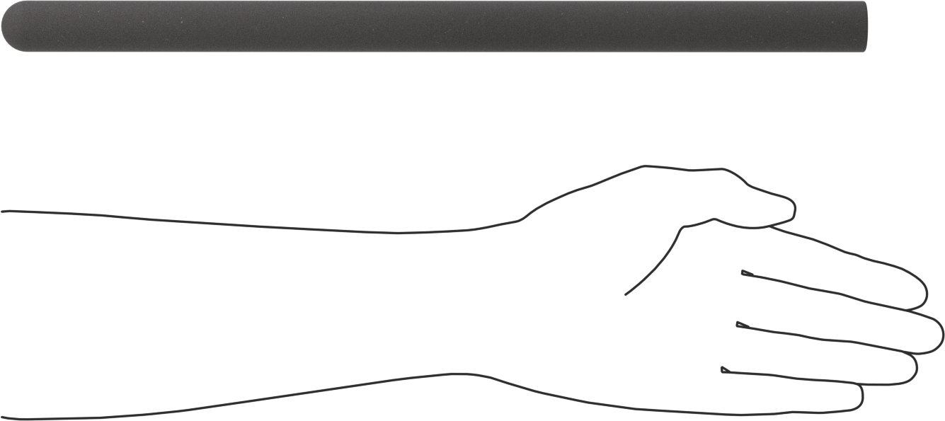 Yastıklı Yuvarlak Tutamaklar, 9/16“ ila 11/16” Dış Çap için, 15" Uzunluk