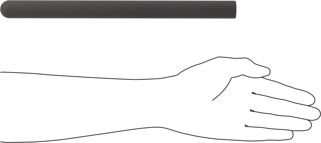 Yastıklı Yuvarlak Tutamaklar, 5/8“ ila 11/16” Dış Çap için, 12" Uzunluk