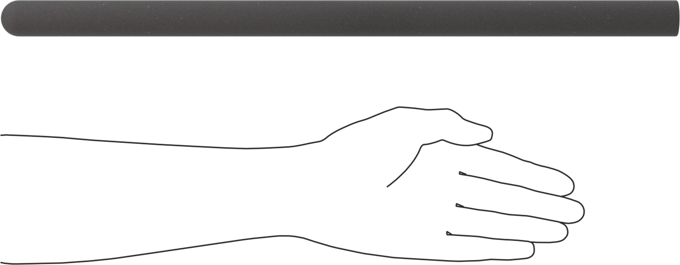 Yastıklı Yuvarlak Tutamaklar, 11/16“ ila 13/16” Dış Çap için, 19" Uzunluk
