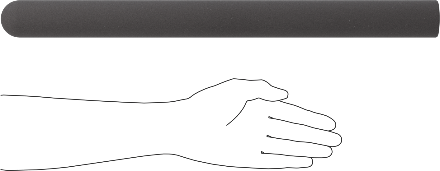 Yastıklı Yuvarlak Tutamaklar, 1-7/16“ ila 1-5/8” Dış Çap için, 21" Uzunluk