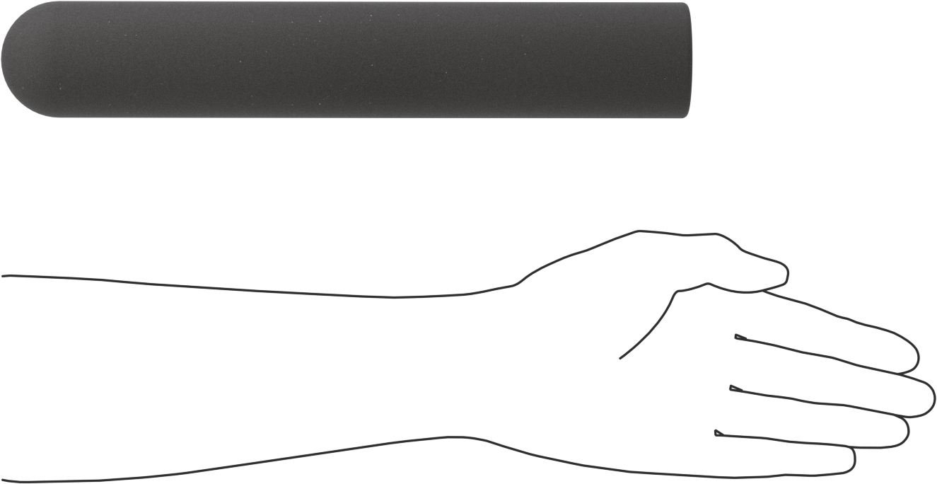 Yastıklı Yuvarlak Tutamaklar, 1-11/16“ ila 1-7/8” Dış Çap için, 12" Uzunluk