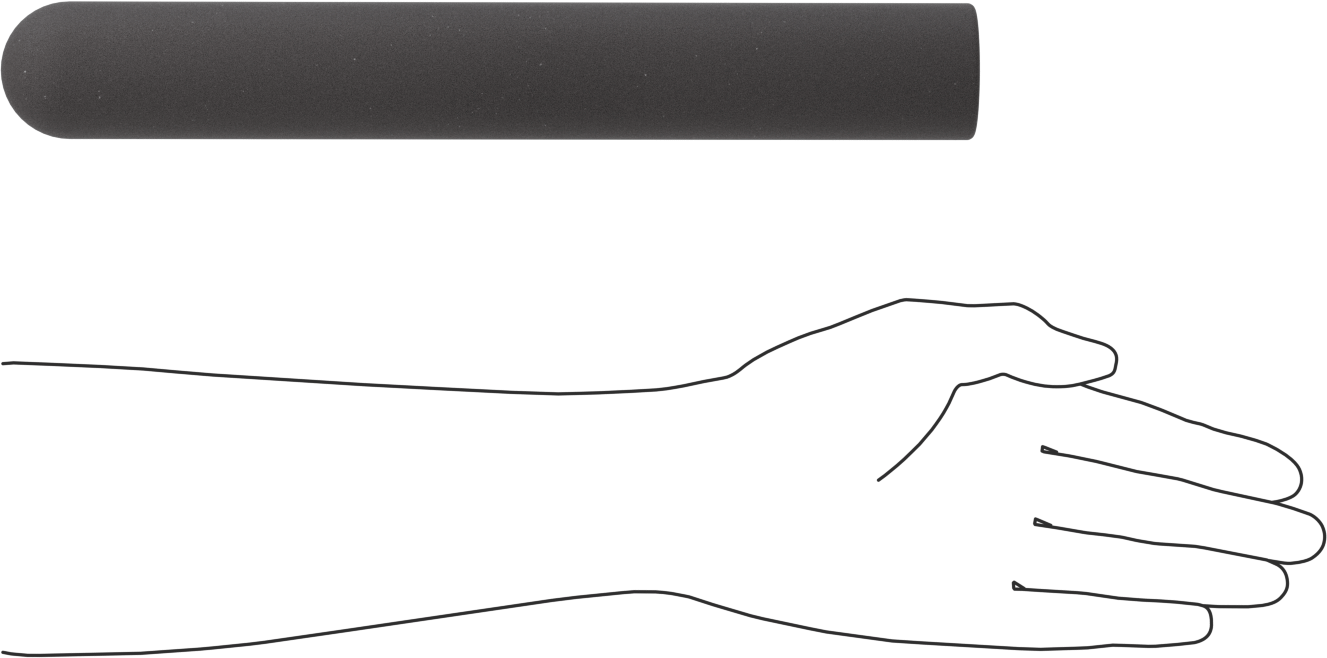 Yastıklı Yuvarlak Tutamaklar, 1-1/4“ ila 1-5/8” Dış Çap için, 12" Uzunluk