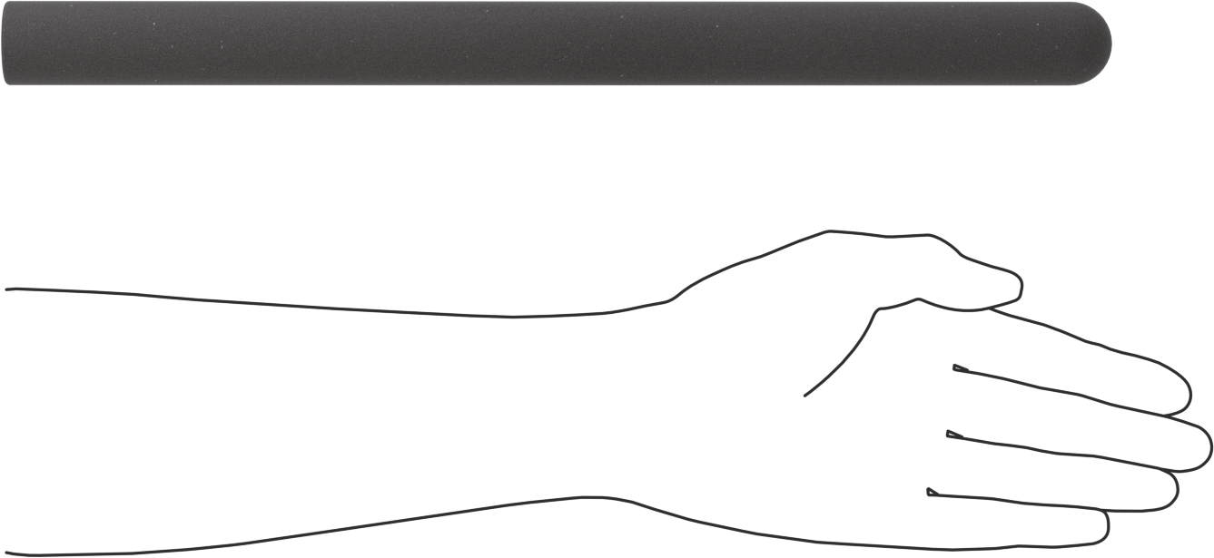 Yastıklı Yuvarlak Tutamaklar, 7/8“ ila 15/16” dış çap için, 15" Uzunluk