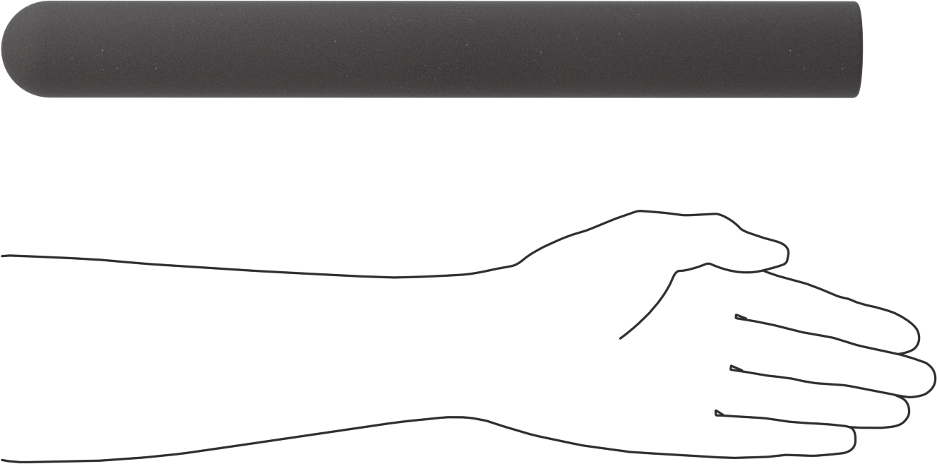 Yastıklı Yuvarlak Tutamaklar, 1-1/4“ ila 1-5/8” Dış Çap için, 15" Uzunluk
