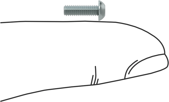 Çinko Kaplı Çelik Düğme Başlı Torx Vidaları, Sınıf 8.8, M2,5 x 0,45 mm Diş, 8 mm Uzunluk