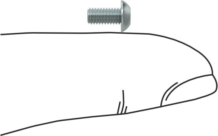 Çinko Kaplı Çelik Düğme Başlı Torx Vidaları, Sınıf 8.8, M3 x 0,5 mm Dişli, 6 mm Uzunluk