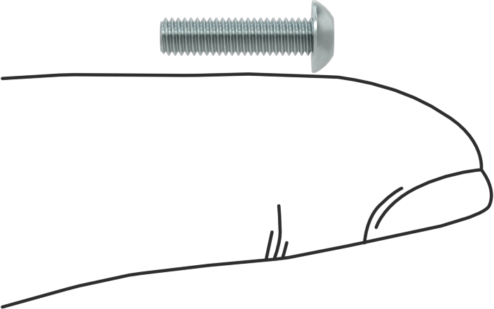Çinko Kaplı Çelik Düğme Başlı Torx Vidaları, Sınıf 8.8, M3 x 0,5 mm Dişli, 12 mm Uzunluk