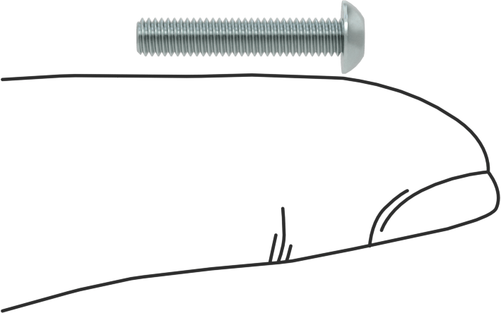 Çinko Kaplı Çelik Düğme Başlı Torx Vidaları, Sınıf 8.8, M3 x 0,5 mm Dişli, 16 mm Uzunluk