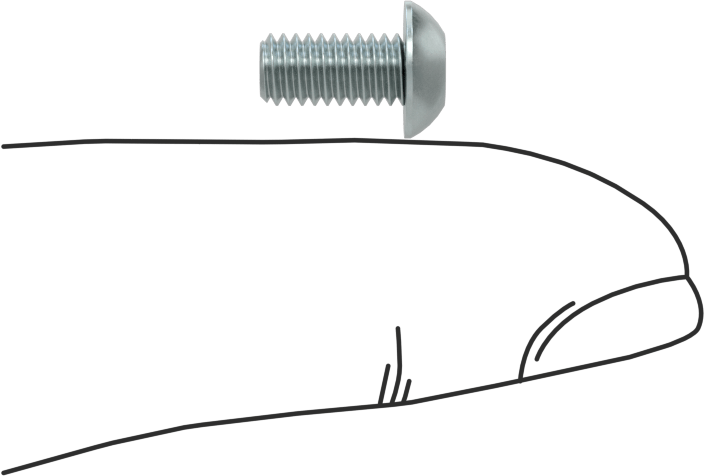 Çinko Kaplı Çelik Düğme Başlı Torx Vidaları, Sınıf 8.8, M4 x 0,7 mm Diş, 8 mm Uzunluk