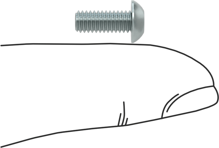 Çinko Kaplı Çelik Düğme Başlı Torx Vidaları, Sınıf 8.8, M4 x 0,7 mm Diş, 10 mm Uzunluk