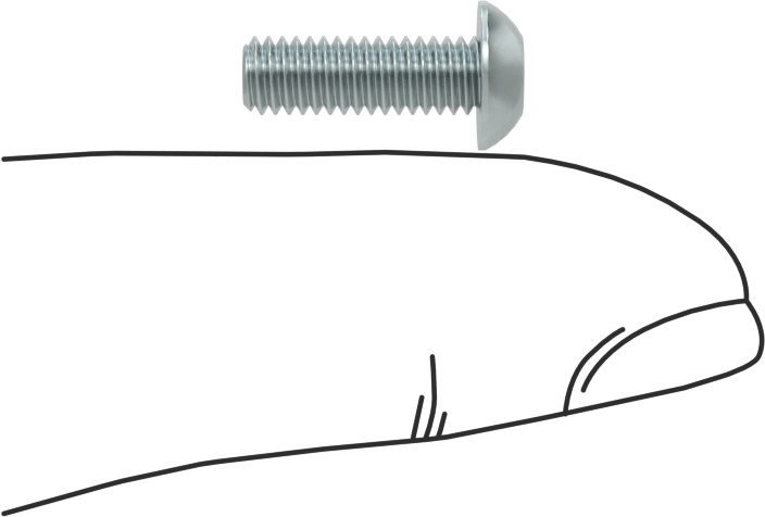 Çinko Kaplı Çelik Düğme Başlı Torx Vidaları, Sınıf 8.8, M4 x 0,7 mm Diş, 12 mm Uzunluk