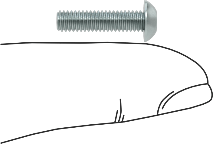 Çinko Kaplı Çelik Düğme Başlı Torx Vidaları, Sınıf 8.8, M4 x 0,7 mm Diş, 16 mm Uzunluk