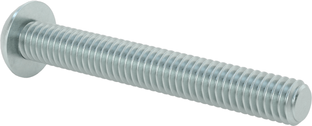 Çinko Kaplı Çelik Düğme Başlı Torx Vidaları, Sınıf 8.8, M4 x 0,7 mm Diş, 30 mm Uzunluk