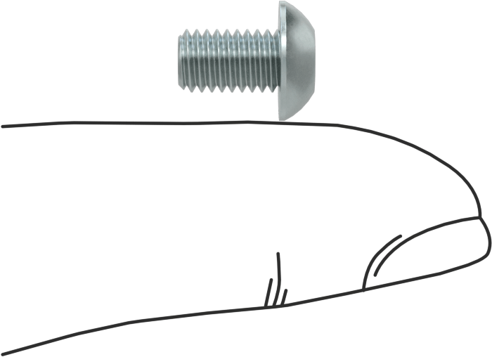 Çinko Kaplı Çelik Düğme Başlı Torx Vidaları, Sınıf 8.8, M5 x 0,8 mm Diş, 8 mm Uzunluk