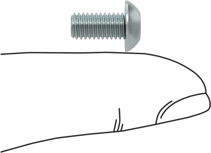 Çinko Kaplı Çelik Düğme Başlı Torx Vidaları, Sınıf 8.8, M5 x 0,8 mm Diş, 10 mm Uzunluk
