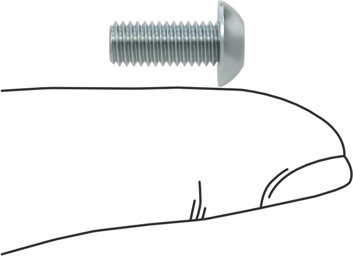 Çinko Kaplı Çelik Düğme Başlı Torx Vidaları, Sınıf 8.8, M5 x 0,8 mm Diş, 12 mm Uzunluk
