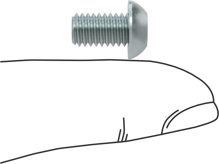 Çinko Kaplı Çelik Düğme Başlı Torx Vidaları, Sınıf 8.8, M6 x 1 mm Diş, 10 mm Uzunluk