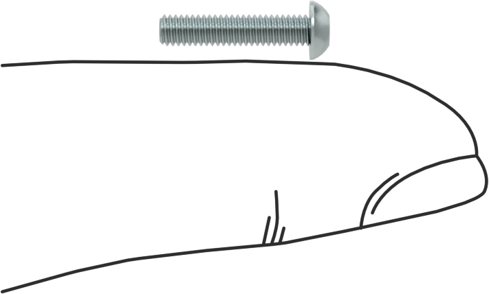 Çinko Kaplı Çelik Düğme Başlı Torx Vidaları, Sınıf 8.8, M2,5 x 0,45 mm Diş, 12 mm Uzunluk