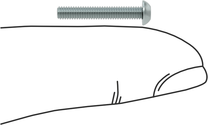 Çinko Kaplı Çelik Düğme Başlı Torx Vidaları, Sınıf 8.8, M2,5 x 0,45 mm Diş, 16 mm Uzunluk