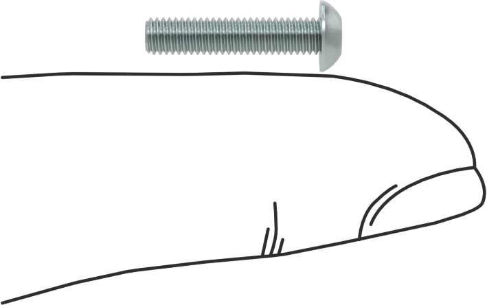 Çinko Kaplı Çelik Düğme Başlı Torx Vidaları, Sınıf 8.8, M3 x 0,5 mm Dişli, 14 mm uzunluk