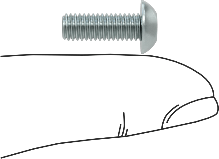 Çinko Kaplı Çelik Düğme Başlı Torx Vidaları, Sınıf 8.8, M5 x 0,8 mm Diş, 14 mm uzunluk
