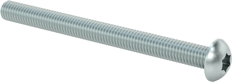 Çinko Kaplı Çelik Düğme Başlı Torx Vidaları, Sınıf 8.8, M5 x 0,8 mm Diş, 60 mm Uzunluk