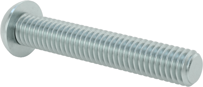 Çinko Kaplı Çelik Düğme Başlı Torx Vidaları, Sınıf 8.8, M6 x 1 mm Diş, 35 mm Uzunluk