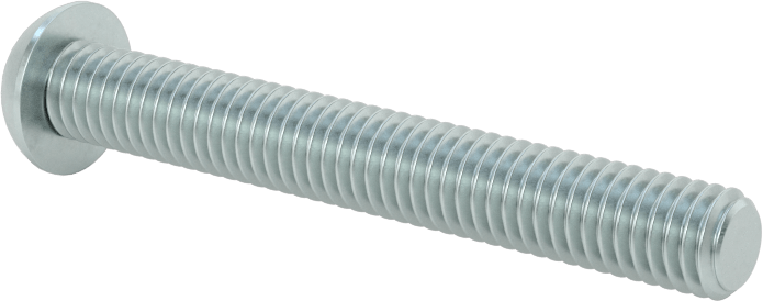 Çinko Kaplı Çelik Düğme Başlı Torx Vidaları, Sınıf 8.8, M6 x 1 mm Diş, 45 mm Uzunluk