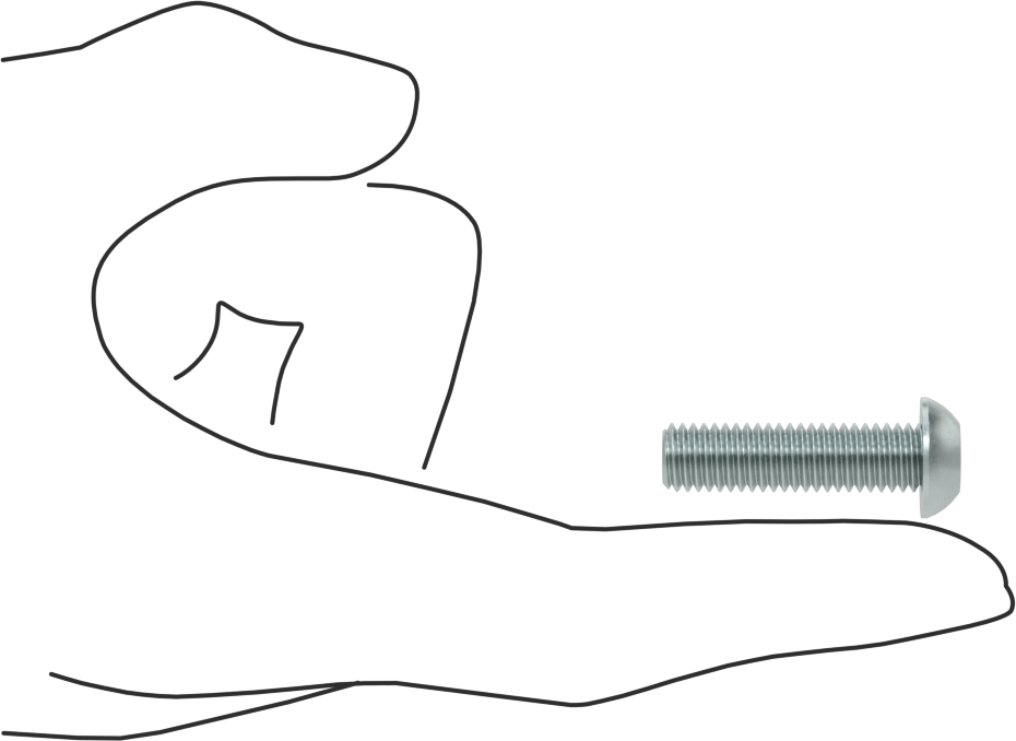 Çinko Kaplı Çelik Düğme Başlı Torx Vidaları, Sınıf 8.8, M8 x 1,25 mm Diş, 30 mm Uzunluk