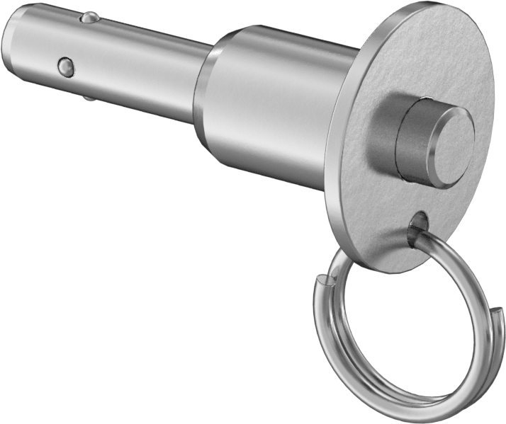 Topuzlu Tutamaklı Kilitleme Hızlı Açma Pimi, Strong-Hold, 17-4 PH Paslanmaz Çelik, 1/4" Çap, 1/2" Kullanılabilir Uzunluk
