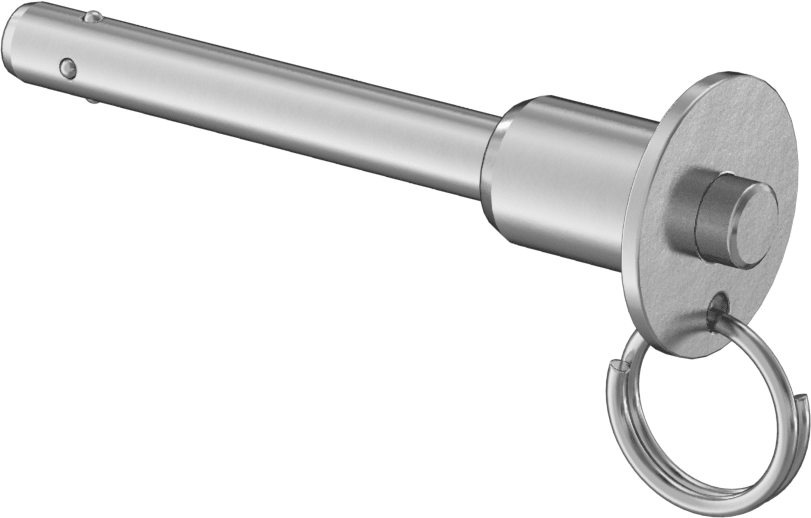 Topuzlu Tutamaklı Kilitleme Hızlı Açma Pimi, Strong-Hold, 17-4 PH Paslanmaz Çelik, 1/4" Çap, 1-1/2" Kullanılabilir Uzunluk
