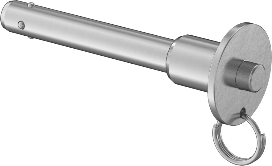 Topuzlu Tutamaklı Kilitleme Hızlı Açma Pimi, Strong-Hold, 17-4 PH Paslanmaz Çelik, 3/8" Çap, 2" Kullanılabilir Uzunluk