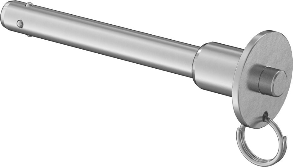 Topuzlu Tutamaklı Kilitleme Hızlı Açma Pimi, Strong-Hold, 17-4 PH Paslanmaz Çelik, 3/8" Çap, 2-1/2" Kullanılabilir Uzunluk