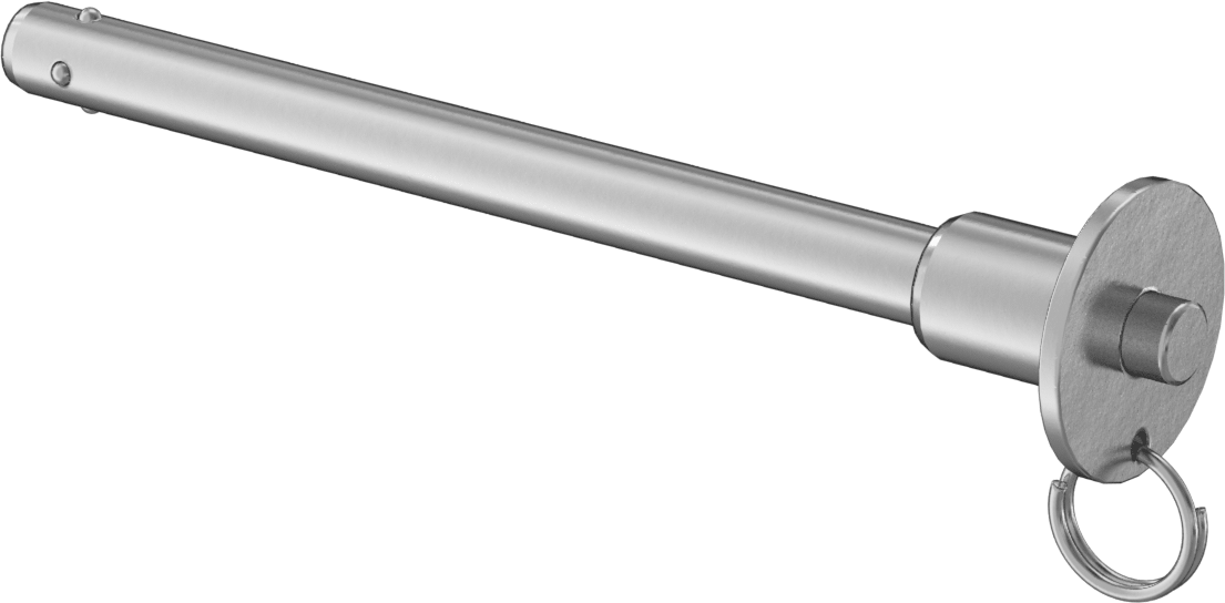 Topuzlu Tutamaklı Kilitleme Hızlı Açma Pimi, Strong-Hold, 17-4 PH Paslanmaz Çelik, 3/8" Çap, 4" Kullanılabilir Uzunluk