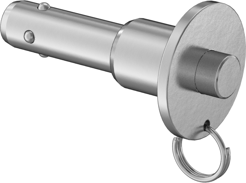 Topuzlu Tutamaklı Kilitleme Hızlı Açma Pimi, Strong-Hold, 17-4 PH Paslanmaz Çelik, 1/2" Çap, 1" Kullanılabilir Uzunluk