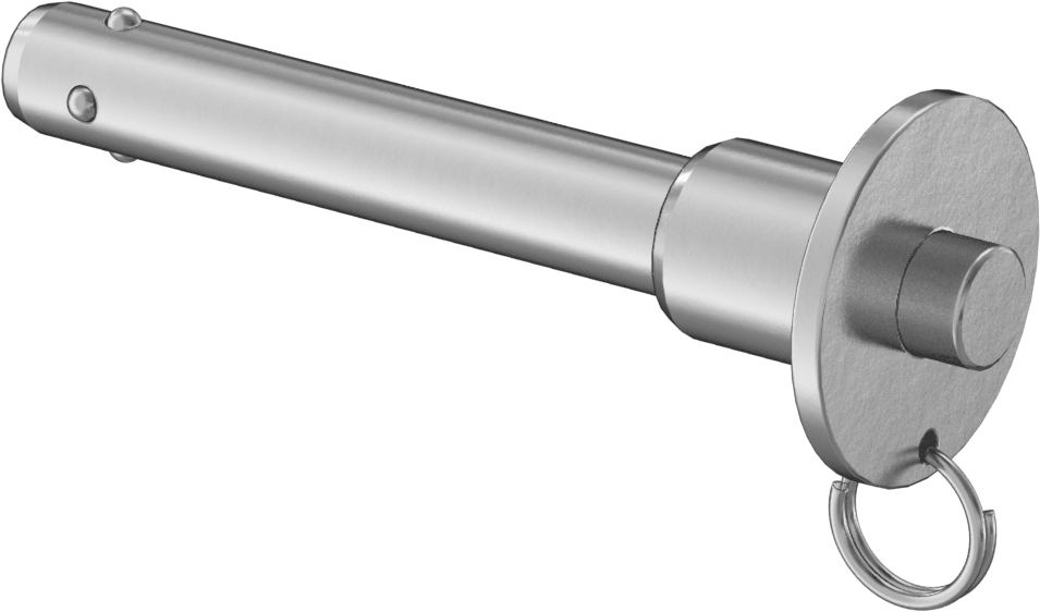 Topuzlu Tutamaklı Kilitleme Hızlı Açma Pimi, Strong-Hold, 17-4 PH Paslanmaz Çelik, 1/2" Çap, 2-1/2" Kullanılabilir Uzunluk