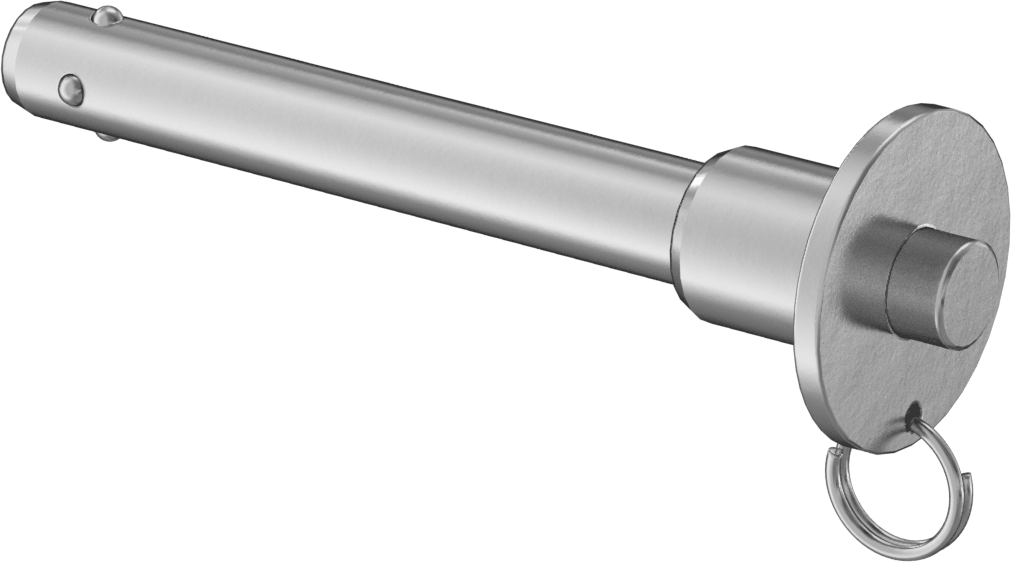 Topuzlu Tutamaklı Kilitleme Hızlı Açma Pimi, Strong-Hold, 17-4 PH Paslanmaz Çelik, 1/2" Çap, 3" Kullanılabilir Uzunluk