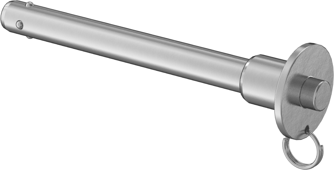 Topuzlu Tutamaklı Kilitleme Hızlı Açma Pimi, Strong-Hold, 17-4 PH Paslanmaz Çelik, 1/2" Çap, 4" Kullanılabilir Uzunluk
